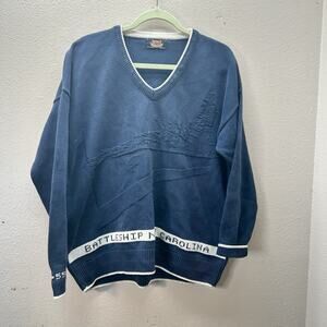 Brimwick BATTLESHIP NORTH CAROLINA BB 55 Sweater Military Nautical Navy VTG M